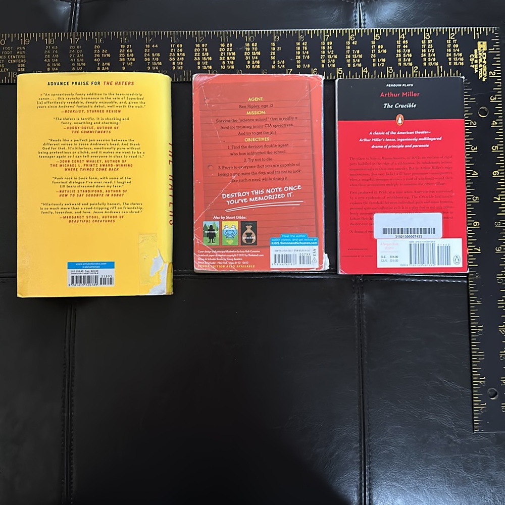 Book bundle: JAndrew’s “The Haters”, AMiller “The Cricible”, SGibbs “Spy School” - Picture 2 of 15